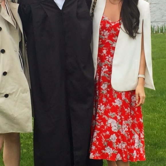 Red and White floral midi dress - Picture 4 of 4